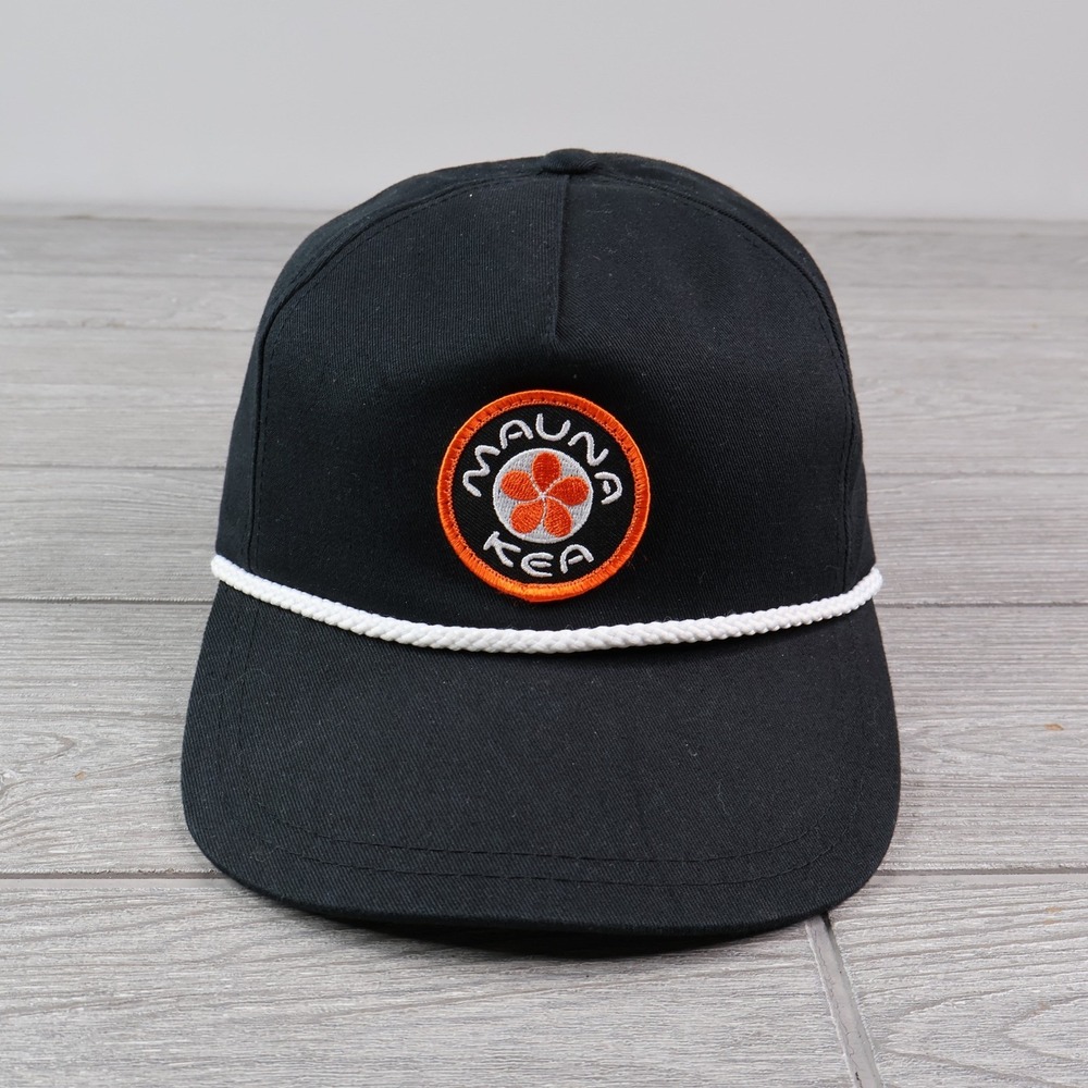 American Needle Mauna Kea Snapback Trucker Hat Black Rope Floral Patch